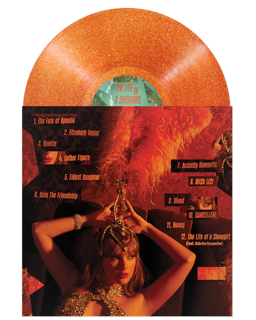 THE LIFE OF A SHOWGIRL: Portofino Orange Glitter Vinyl — Edición Autografiada