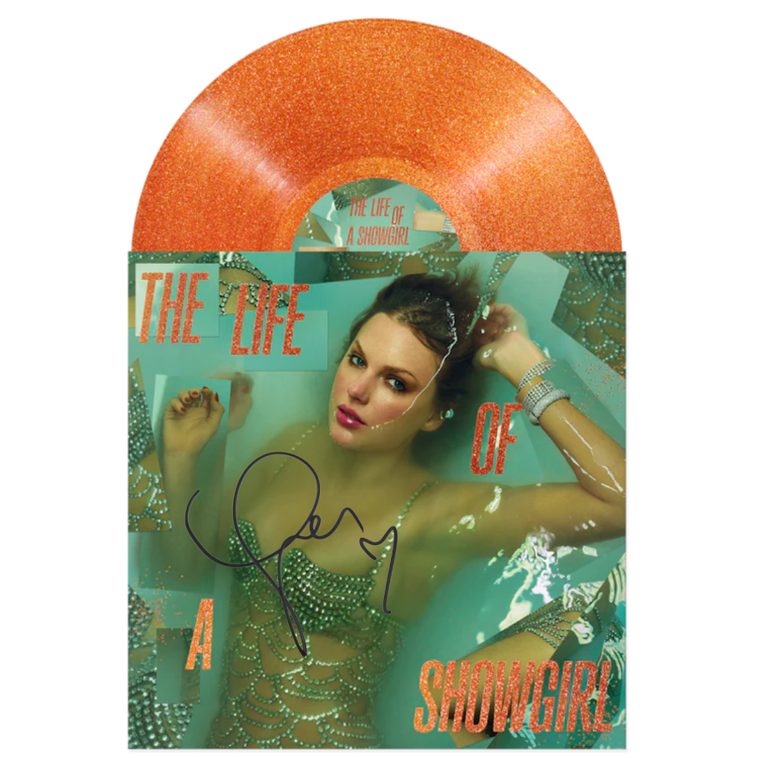 THE LIFE OF A SHOWGIRL: Portofino Orange Glitter Vinyl — Edición Autografiada